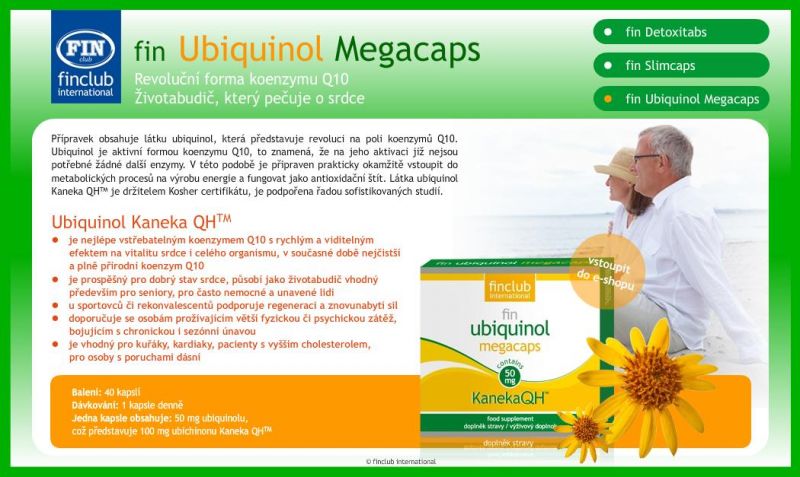 Revoluční koenzym Q10 fin Ubiquinol Megacaps